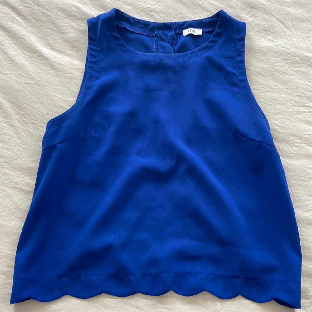 Tobi dark blue scalloped too